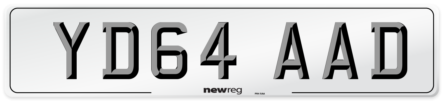 YD64 AAD Number Plate from New Reg